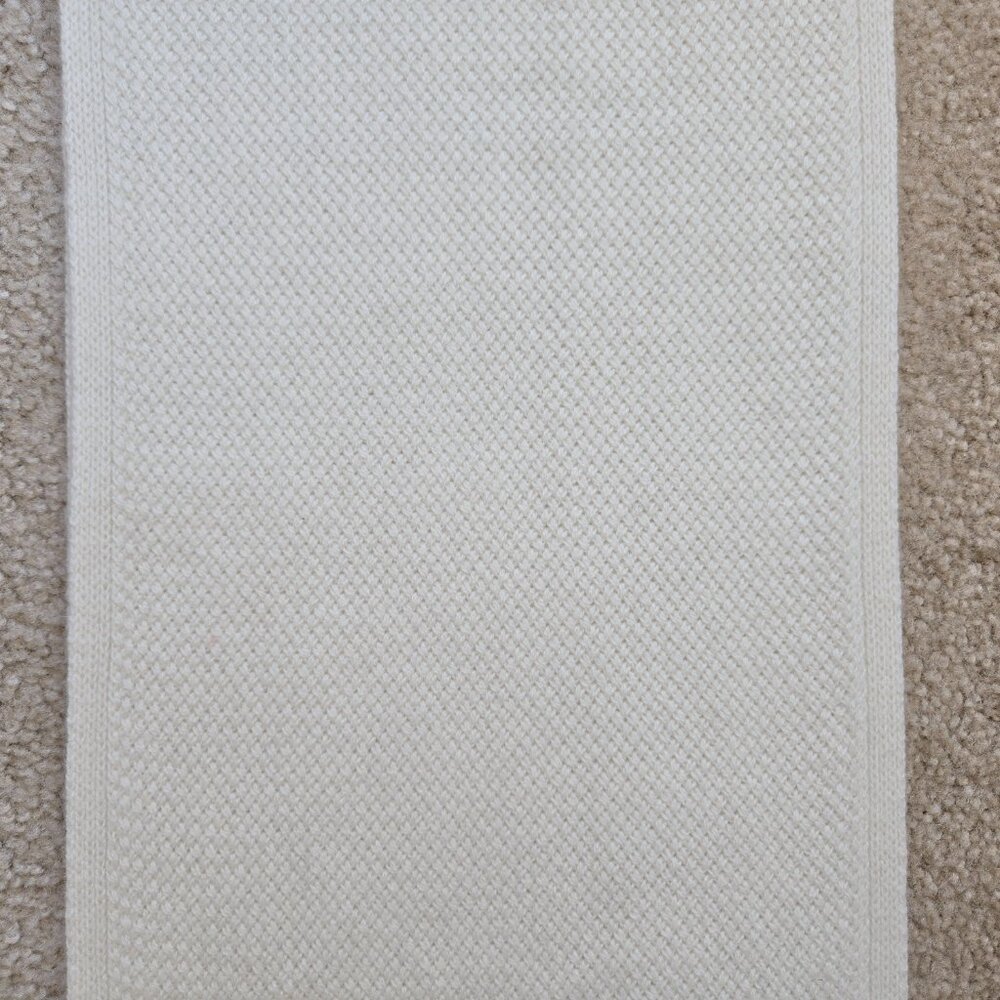 NWOT Garnet Hill Cashmere Scarf Basketweave Ivory - Picture 5 of 8